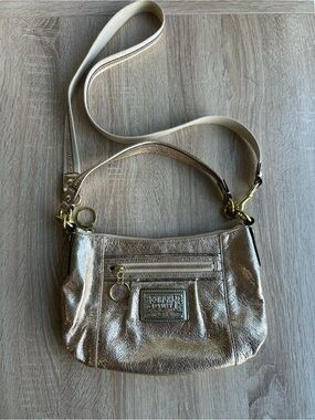 Vintage Y2K Coach Gold Poppy Shoulder Crossbody Bag Shiny